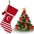 thumbnail image 2 of BinKFF Christmas Tree Decoration - 16.5 Inches Christmas Stockings with Initials, Large Embroidered Letter Knit Christmas Stocking for Family Holiday Decorations and Xmas Gift, 2 of 9