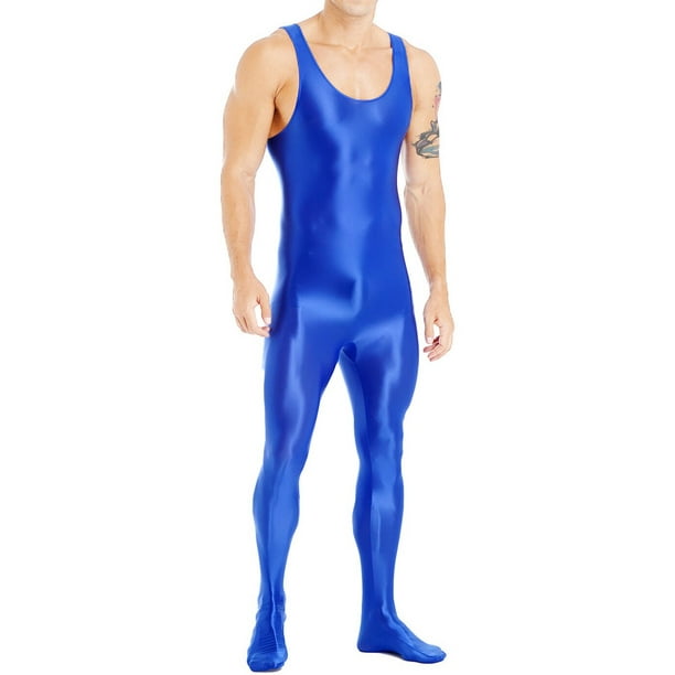 liberaal computer Afdeling Mens Stretchy Glossy Bodysuit Jumpsuit Full Body Bodystocking For Sport  Fitness - Walmart.com