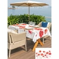 thumbnail image 6 of 54x80 Inch Outdoor Tablecloth with Umbrella Hole Zipper Rectangle Red Flowers Rectangular Tablecloths Outside Waterproof Watercolor Spring Country Botanical Floral Patio Table Cover for Picnic Party, 6 of 8