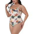 thumbnail image 4 of Agnes Orinda Women's Plus Size One Piece Swimsuit Adjustable Spaghetti Straps Floral Tropical Pattern Swimwear Beach Bathing Suits  1X Pink, 4 of 6