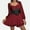 P-Wine, variant on 2025 Women's Ladies Soft Velvet High Neck Dress for Women Mrs Santa Claus Costume Casual Tan Dress Christmas Fancy Dress Outfit