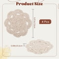 thumbnail image 2 of 6Pcs Round Cotton Lace Coasters 5.91inch/15cm Crochet Table Placemats Vintage Small Handmade Crocheted Doilies Cup Mat for Wedding Tea Party Table Decoration Dining Room Beige White, 2 of 9