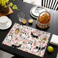 thumbnail image 4 of Husky and Pink Pioneer Flower Summer Placemats Table Placemats Set Of 4-Linen Kitchen Washable Placemats Table Mats 12x18 Inch Non-Slip Heat Resistant, 4 of 6