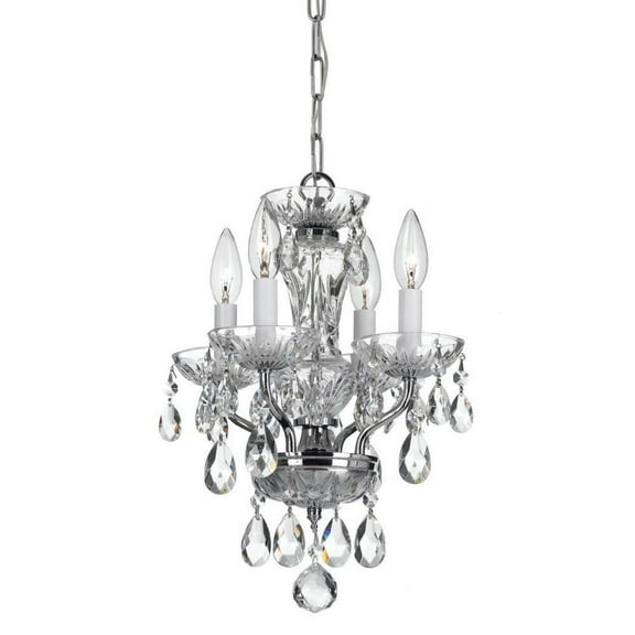 15 inch 4 Light Chandelier-Italian Crystal Type-Polished Chrome Finish Bailey Street Home 49-Bel-4651924