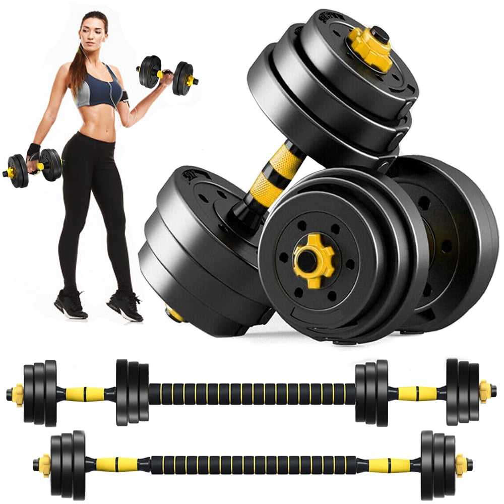 HomeDirect 2 in 1 Adjustable Dumbbell Set, 44Lbs Barbell Weight Sets