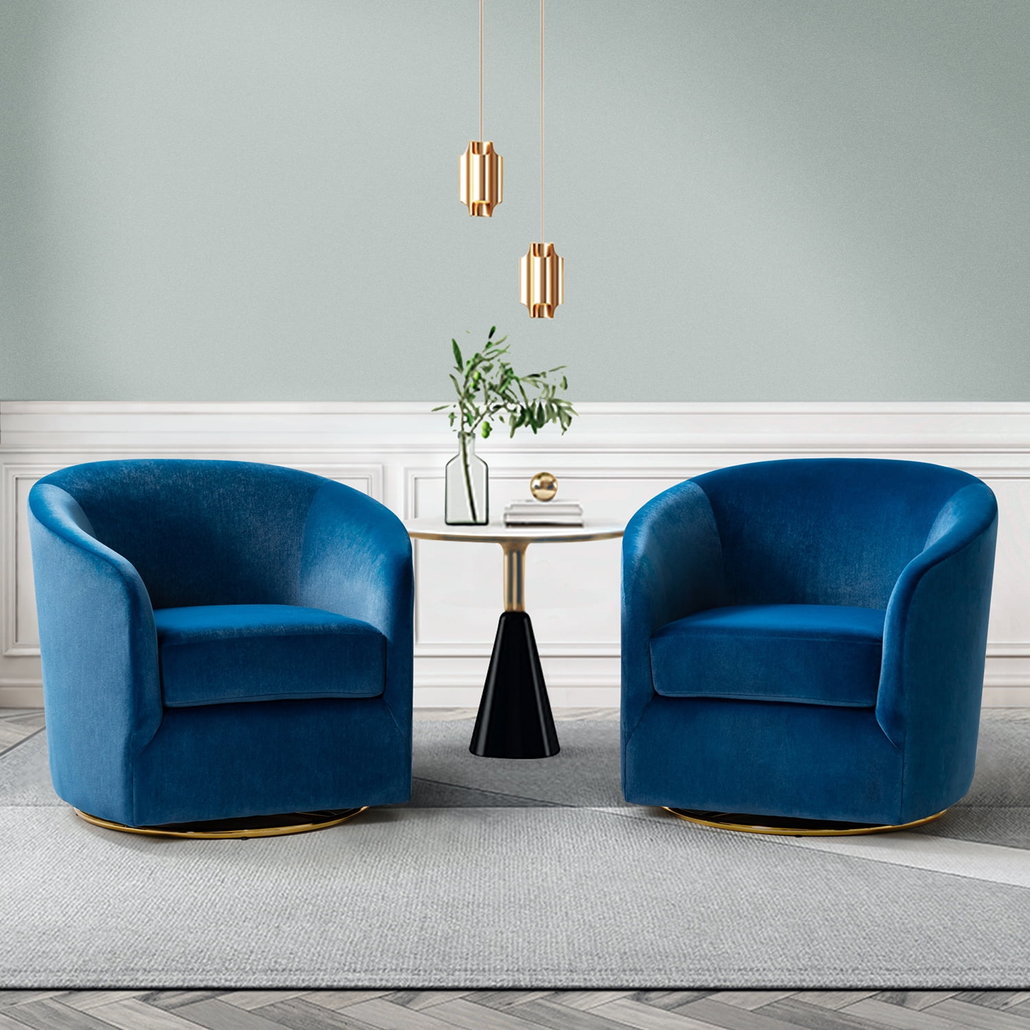 Velvet barrel chair outlet swivel