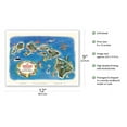 thumbnail image 2 of Map of the State of Hawaii - Hawaiian Airlines Route Map - Vintage Pictorial Map c.1963 - Master Art Print (Unframed) 9in x 12in, 2 of 4