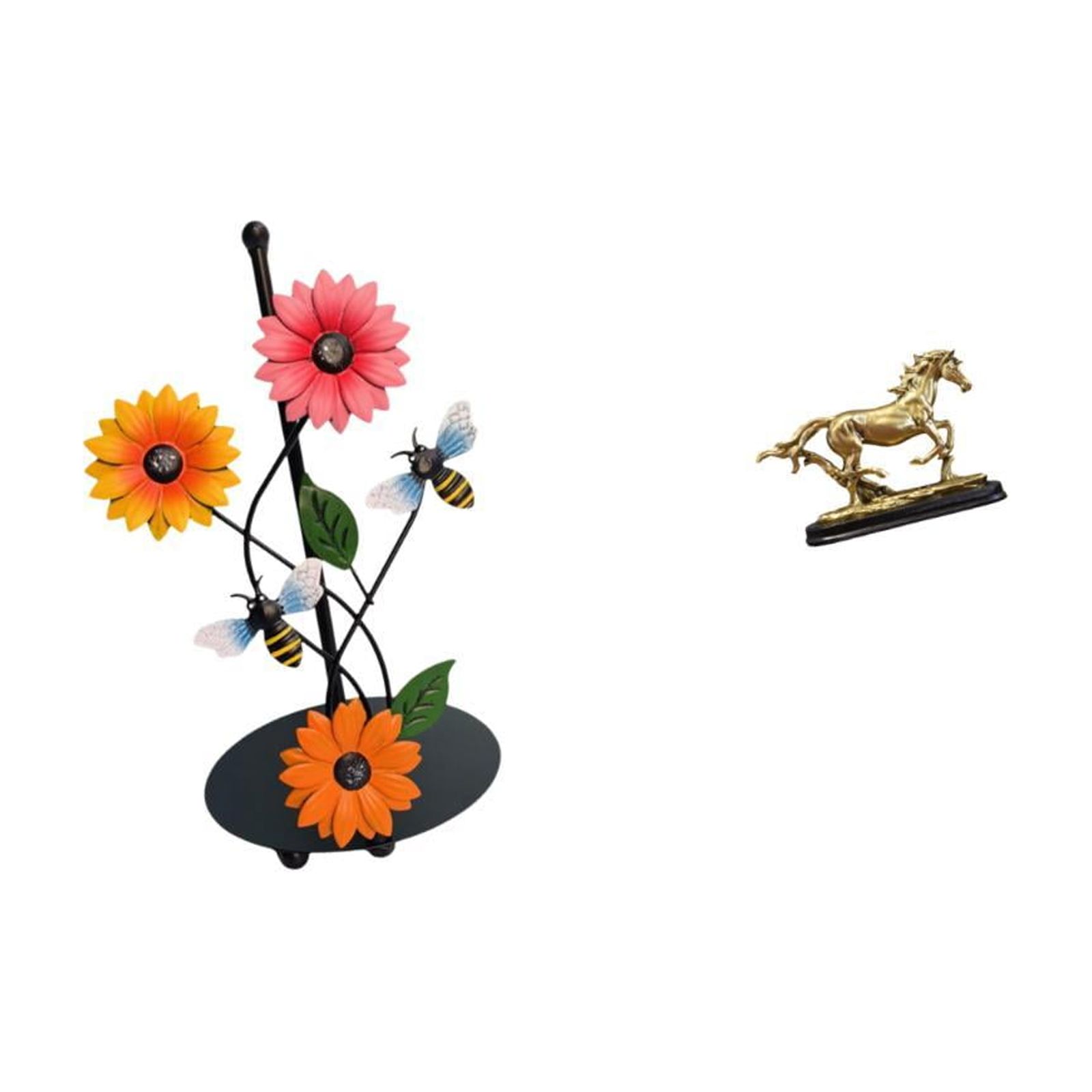 Fiocias Horse Paper Towel Holder Sculpture Figurine Artwork Collectible Art Ornament Statue for Desk Decoration Bookcase Living Room Furniture Home Decor Non