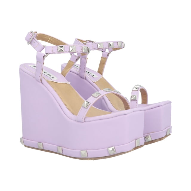 Sandalia De Plataforma Con Estoperoles Para Mujer Cabra Lila Platonia EUGENI-03-LILA