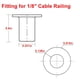 thumbnail image 3 of Paquete de 120 Fundas Protectoras de Acero Inoxidable Negras para Barandillas de Cables de Terraza de 1/8 de Pulgada, para Postes de Madera/Compuestos, 3 of 8