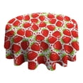 thumbnail image 4 of Red Strawberry Plants Fruit Dot Round Tablecloth 60"x60",Wrinkle Wipeable Table Cloth for Kitchen Dining Room Picnic Patio Party, 4 of 6