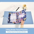 thumbnail image 5 of Cartoon Unicorn Moon Corn 2 Pack Pencil Pouch for 3 Ring Binder Smooth Zipper Folders with Pockets Clear Window Pencil Case, 5 of 6