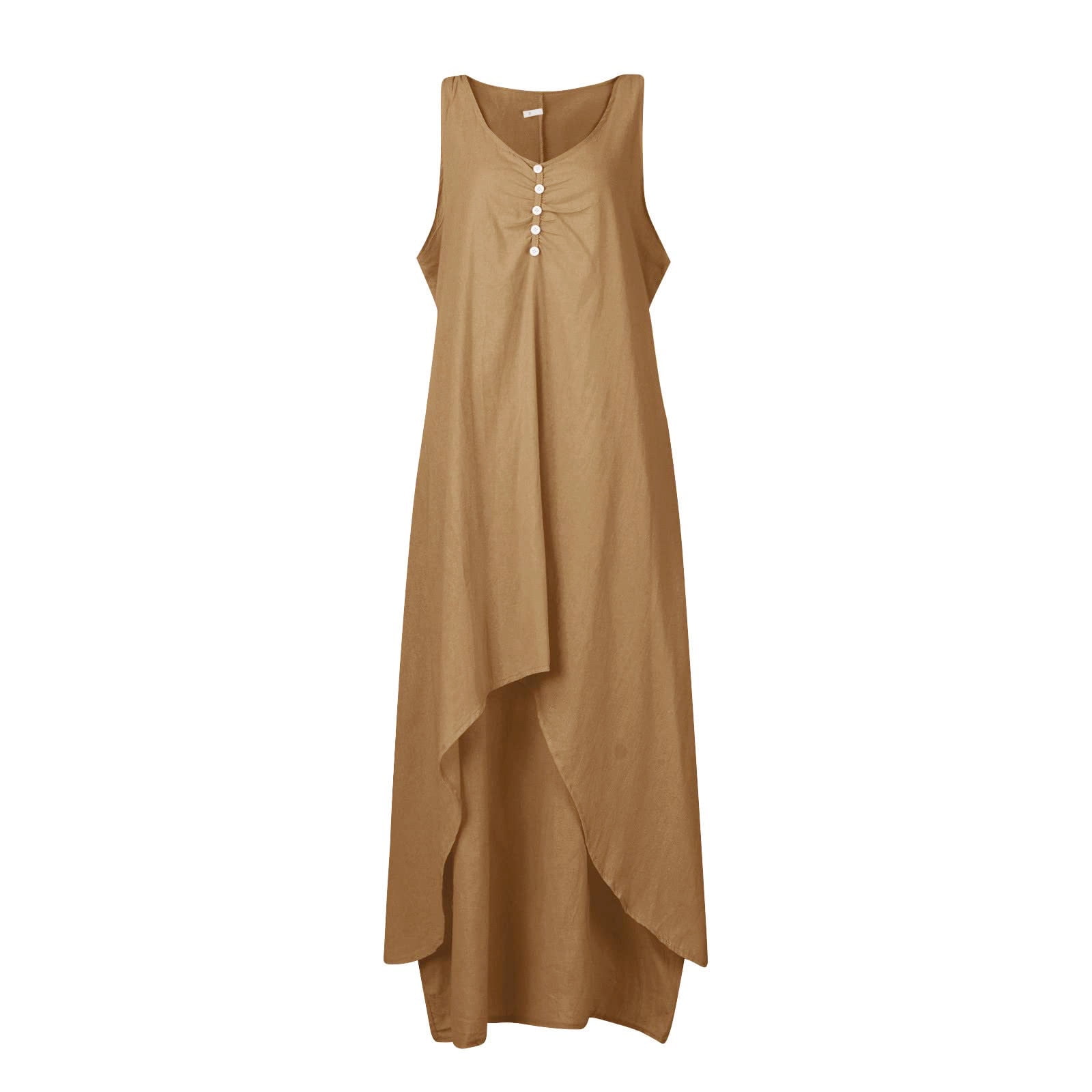 Maxi Dress for Women Summer Cotton Linen Dress Casual Loose Elegant Long Dress  Sleeveless Beach Dresses with Pockets - Walmart.com