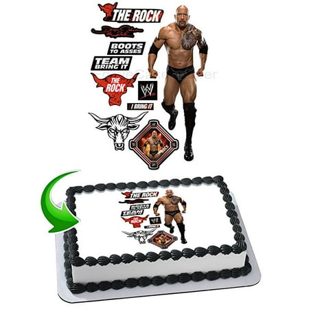 Dwayne Johnson The Rock Wwe Cake Edible Image Cake Topper