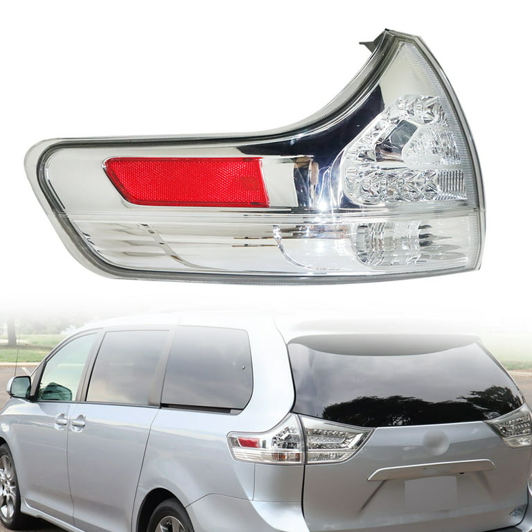labwork Clear Len Outer Body Tail Lights Brake Lamp Left Driver Side Tail  Light White Brake Lamp Replacement for 2011-2015 Toyota Sienna