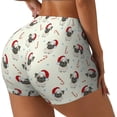 thumbnail image 2 of Naloa Christmas Pug Dog Biker Shorts for Women Seamless Scrunch Short Women’s Yoga Shorts for Gym Running Sport Shorts - Small, 2 of 9