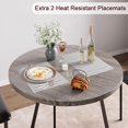 thumbnail image 2 of 3-Piece Round Dining Set for 2 - Compact 31.4" Rustic Gray Kitchen Table with Upholstered Chairs, Space-Saving Breakfast Set for Small Spaces, Apartments & Studio Living, 2 of 10