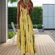 thumbnail image 4 of Vestido Suspendido Vestido largo bohemio con tirantes Vestido con tirantes de playa con estampado de columpio grande (Amarillo S) Ygjytge para Mujer Amarillo T XL, 4 of 6