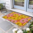 thumbnail image 2 of Pink Orange Yellow Daisy Doormat Outdoor Entrance 16"x24", Spring Floral Botanical Absorb Moisture Dirt Door Mats, Non-Slip Rubber Backing Floor Mats Indoor, Low-Profile Front Door Rugs, 2 of 9