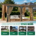 thumbnail image 6 of LazySunsets 10x14 FT Wall-Mounted Aluminum Gazebo Polycarbonate Roof with Full Mosquito Netting & Privacy Curtains, 6 of 8