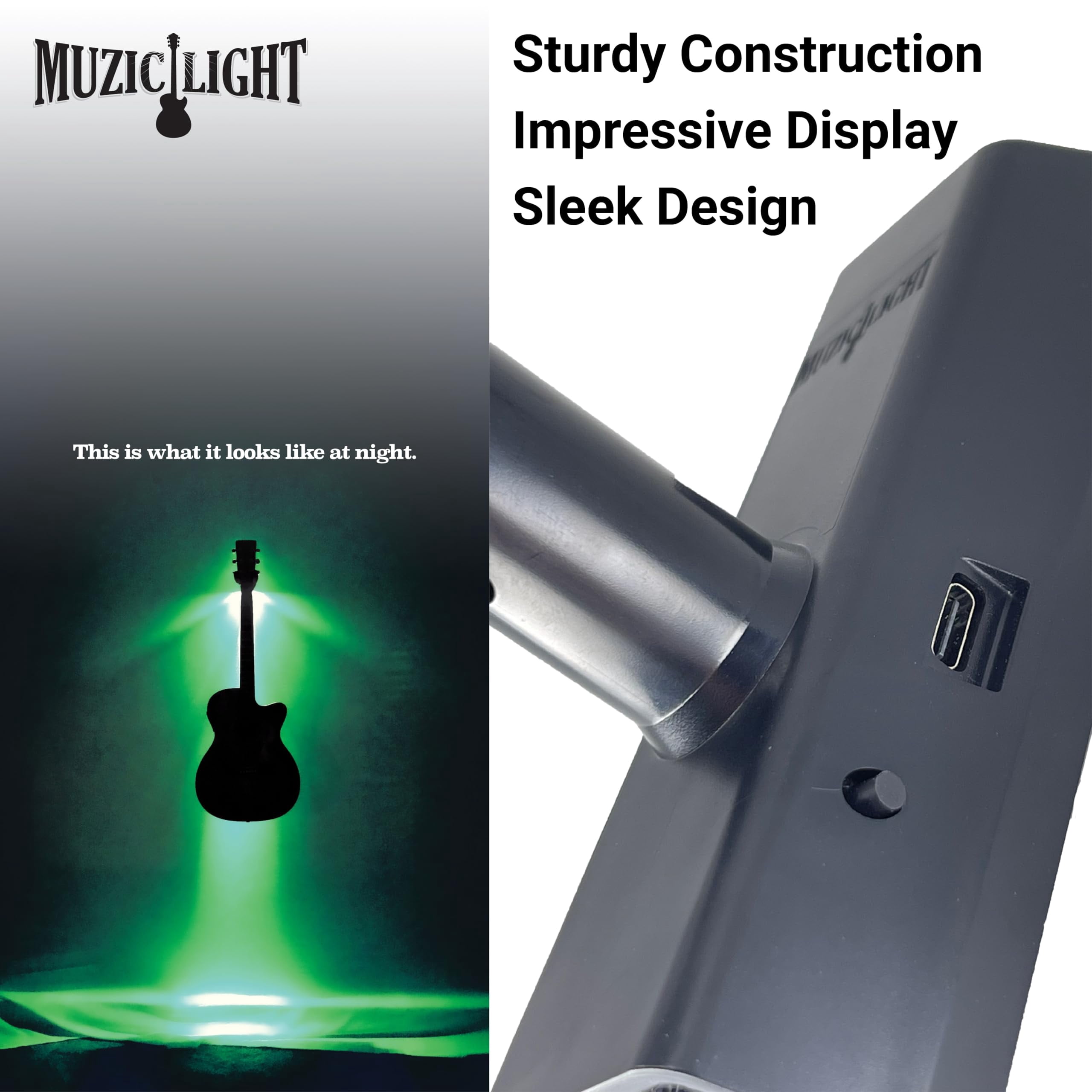 MuzicLight Guitar Wall Hanger - Blue