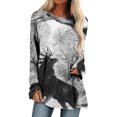 thumbnail image 2 of Costumes d'Halloween pour Femmes 2023 en Liquidation T-Shirt à Col Rond Oversize pour Femmes T T-Shirts à Imprimé d'Halloween T-Shirt à Manches Courtes Blouse Hauts, 2 of 5