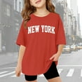 thumbnail image 3 of XEGLSBU T Shirts for Girls 14-16 Children Kids Girls Short Sleeve T Shirts Kids Summer Oversized Tops Casual Crewneck Basic Tees Red Size 11-12 Years, 3 of 7