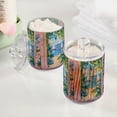 thumbnail image 2 of Yayeee 2 Pack Qtip Holder Bathroom Cotton Swab Canister with Lid Clear Dispenser Set, Blue Seaside, 2 of 6