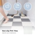 thumbnail image 3 of 12Pcs Modular Interlocking Cushion, 12" x12" Floor Mat, Non-Slip Plastic Drainage Tiles, Dry Deck Tiles for Bathroom Kitchen Balcony Patio Pet Areas, 3 of 8