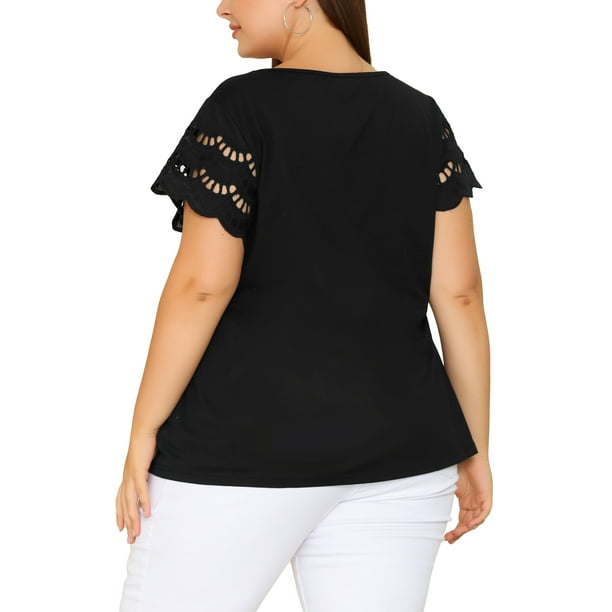 Blusas de trabajo de mujer plus size GRACE GRANDEUR con panel de