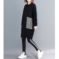 thumbnail image 4 of Women's Striped Pocket Casual Crewneck Long Sleeve Pullover Sweater Swatershirt GA1271 Black, 4 of 5