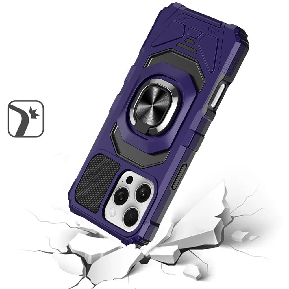 For TCL 50 XE 5G Hybrid Dual Layer with Rotate Magnetic Ring Stand Holder Kickstand, Rugged Shockproof Cover ,Xpm Phone Case [ Purple ]
