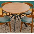 thumbnail image 3 of Recaceik Mid Century Modern Aesthetic Round Dining Table, Walnut, 3 of 11