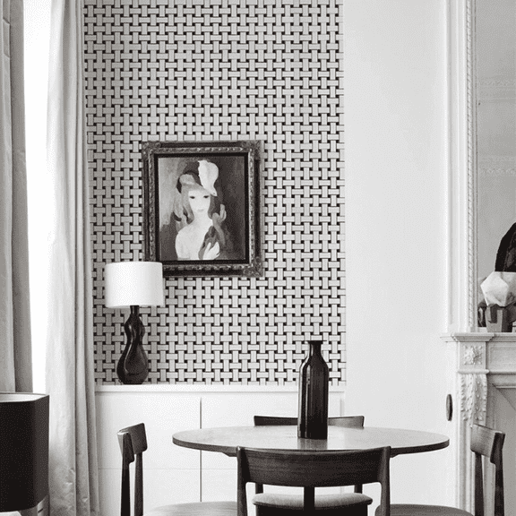 The Tile Life Ada 4" x 4" Black & White Porcelain Mosaic Tile Sample, 1 Piece