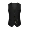 thumbnail image 2 of EGNMCR Tank Tops Men Men Solid Fashion Have Pockets Button Turn-down Collar Tanks Tops Blouse, 2 of 9