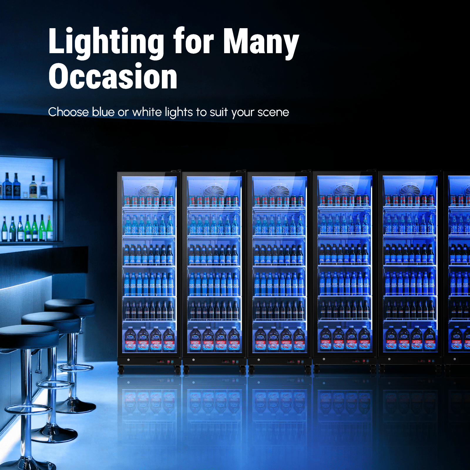 Yeego 17.48 Cu. Ft Commercial Refrigerator,350 Cans Merchandiser Refrigerator with LED Light & Adjustable Shelves