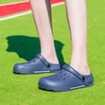 thumbnail image 3 of BNRSHOE Mens Clogs Slip-on Garden Shoes Comfortable Sandals Lightweight Slippers Beach Shoes Dark Blue, 3 of 7