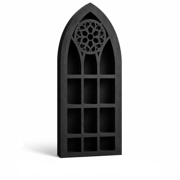 KJCQGQTZ 15.75"x7.87" Black Gothic Boho Floating Shelves
