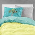 thumbnail image 2 of Carolines Treasures 8711PILLOWCASE Welcome Palm Tree On Teal Fabric Standard Pillowcase, 2 of 2