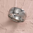 thumbnail image 2 of Stainless Steel "Expect Miracles" Inspirational Ring with Cubic Zirconia Sun Design size 5, 2 of 3