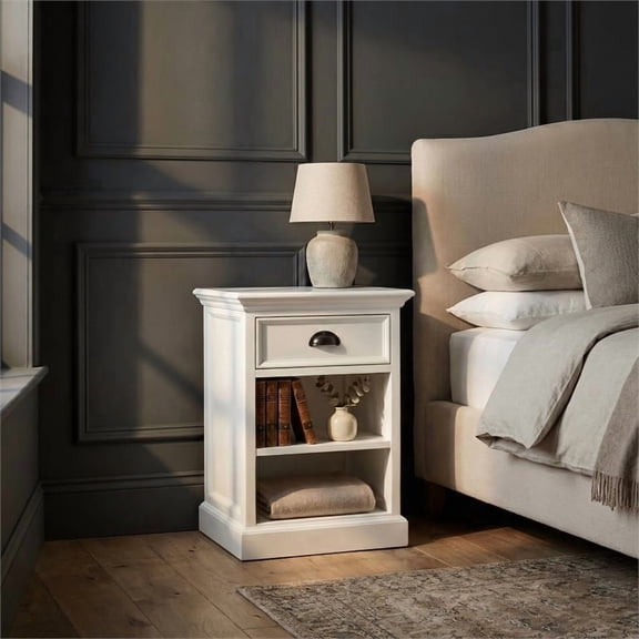 Home Living Room Bedside Table With White Shelves