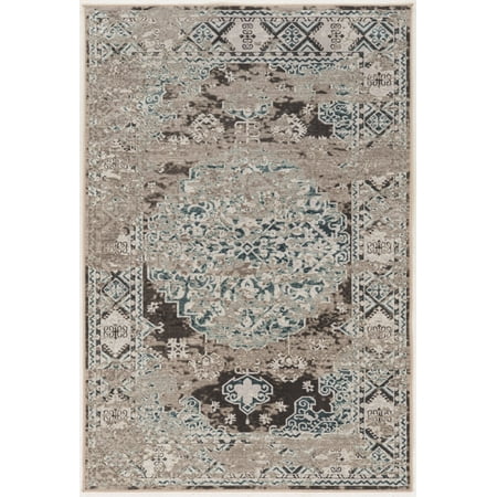UPC 753793000107 product image for Linon Home DÃ©cor Vintage Area Rug or Runner Collection, Gray and Blue, 8' x 10' | upcitemdb.com