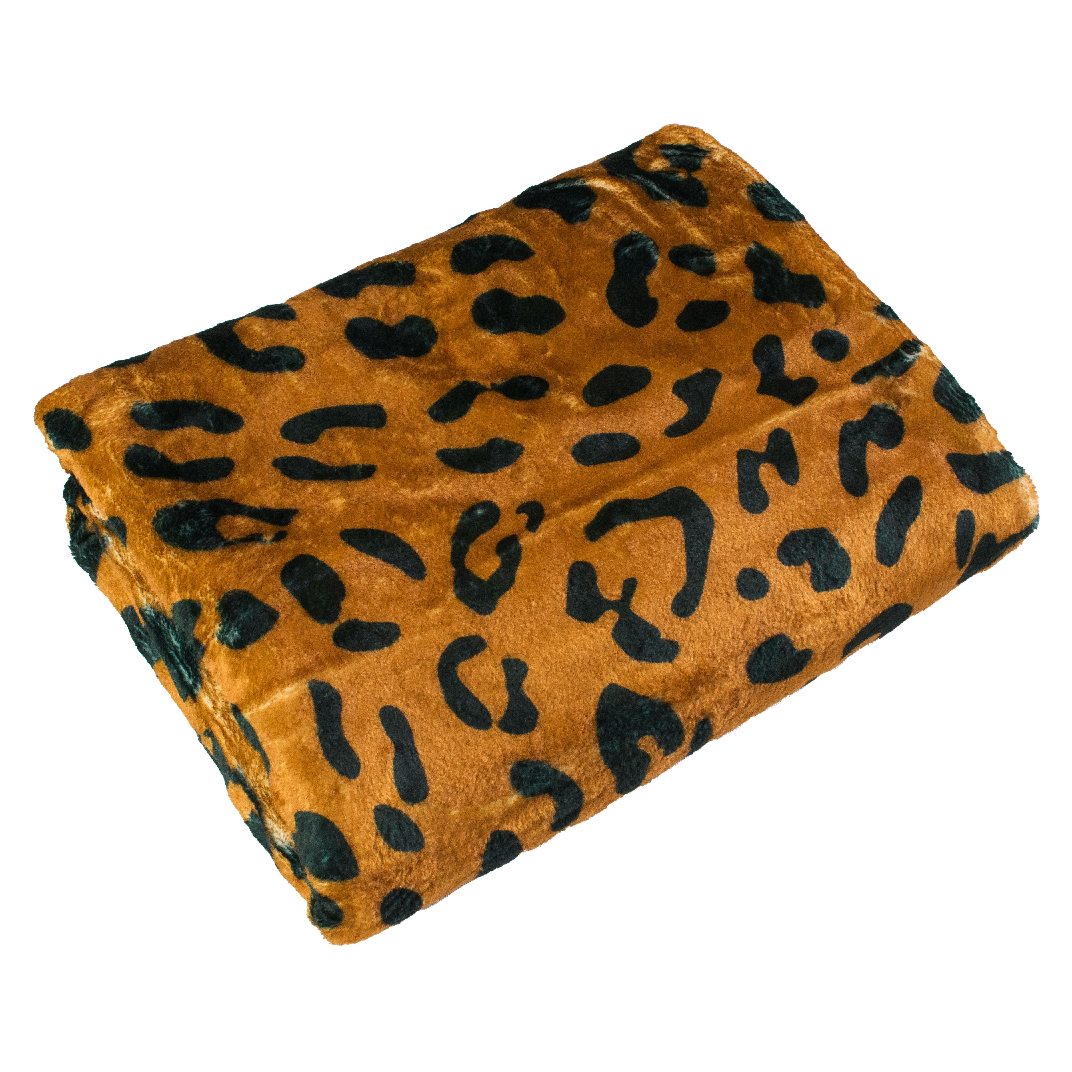 Everything Comfy Leopard Print Decorative Throw Blanket, 30" X 40", Dark Brown
