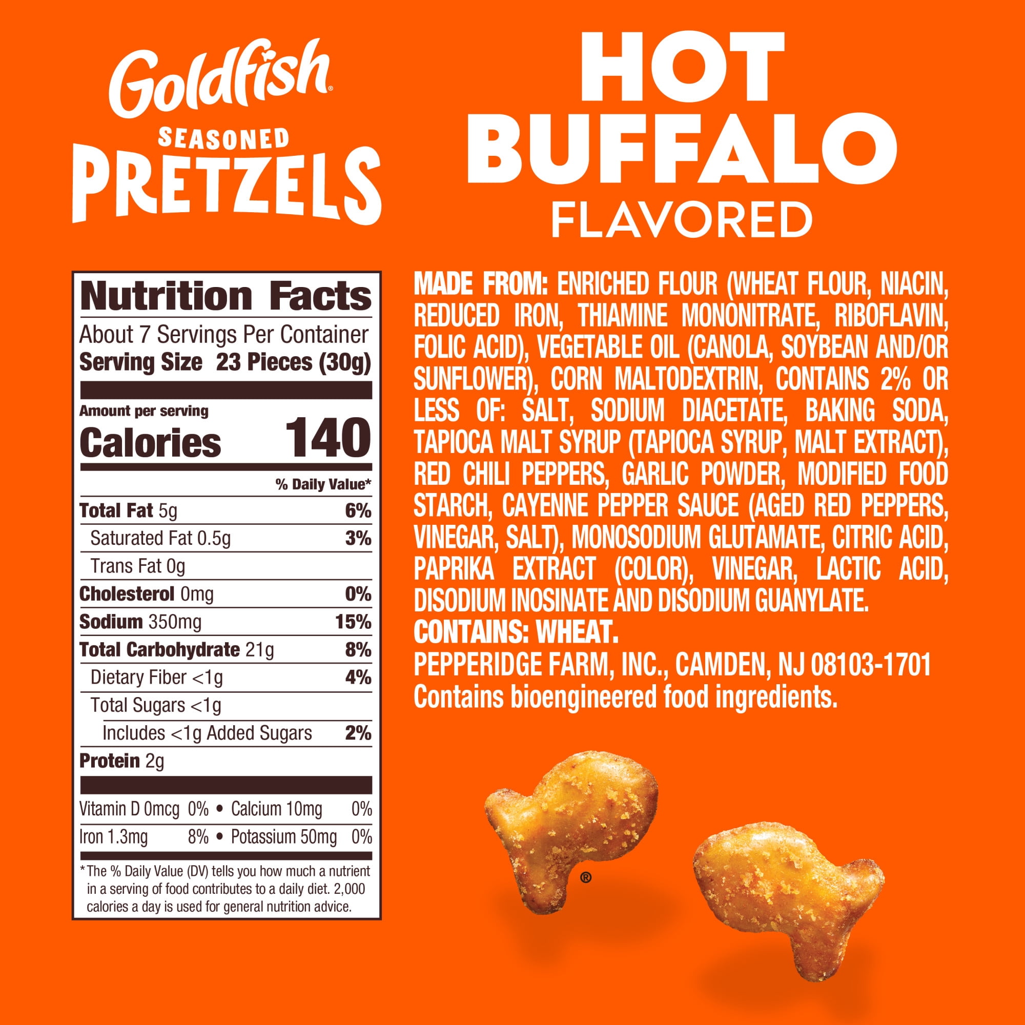 Goldfish Hot Buffalo Seasoned Pretzels, 8 Ounce Bag