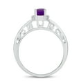 thumbnail image 5 of 14k White Gold Oval Amethyst And Diamond Ring, 5 of 6