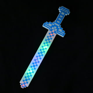 MineCraft Pixel Classic Diamond Sword LED Flashing Lights and FX Sounds  Blue