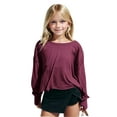 thumbnail image 3 of zbxnLI Girls Athletic Shirts Backless Long Sleeve Shirt Yoga Running Dance Activewear Tee Tops for Girls, 3 of 9