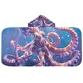 thumbnail image 2 of Octopus Underwater Kids Hooded Beach Towel Baby Bath Poncho Towels with Hood Absorbent 50"x23.5" for Pool Swimming, 2 of 7