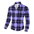 thumbnail image 4 of LIaqionyy Men Plaid Shirts Button down Long Sleeve Collared Christmas Shirt Casual Work Business Tops, 4 of 7