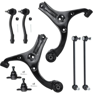 Detroit Axle - Front Lower Control Arms for 2006-2011 Kia Rio Rio5 2007 2008 2009 2010, 2 Lower Control Arms, 2 Lower Ball Joints, 2 Outer Tie Rods, 2 Sway Bars Replacement